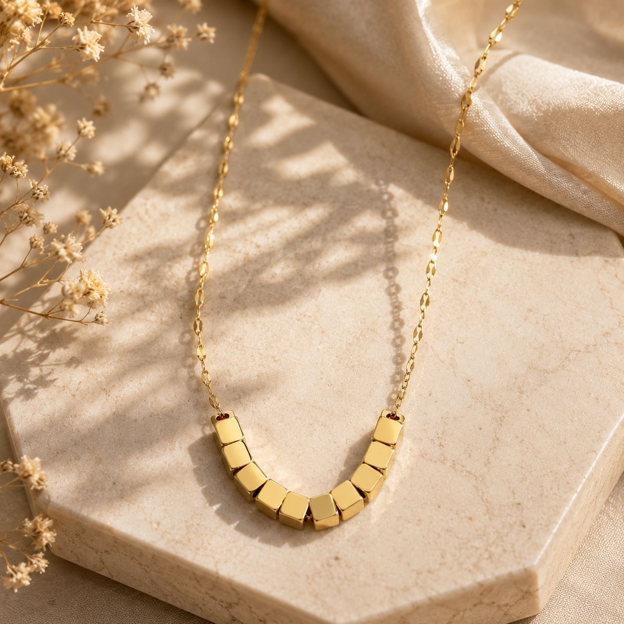 Gold Cube Necklace