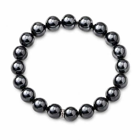 RIEKI Gun Metal Crystals Bracelet For Men