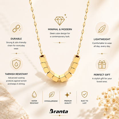 Gold Cube Necklace