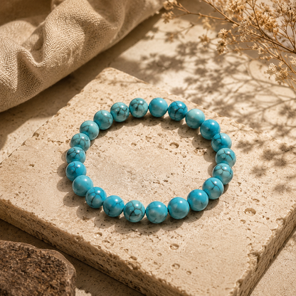 Spiritual Turquoise Blue Crystal Bracelet For Men