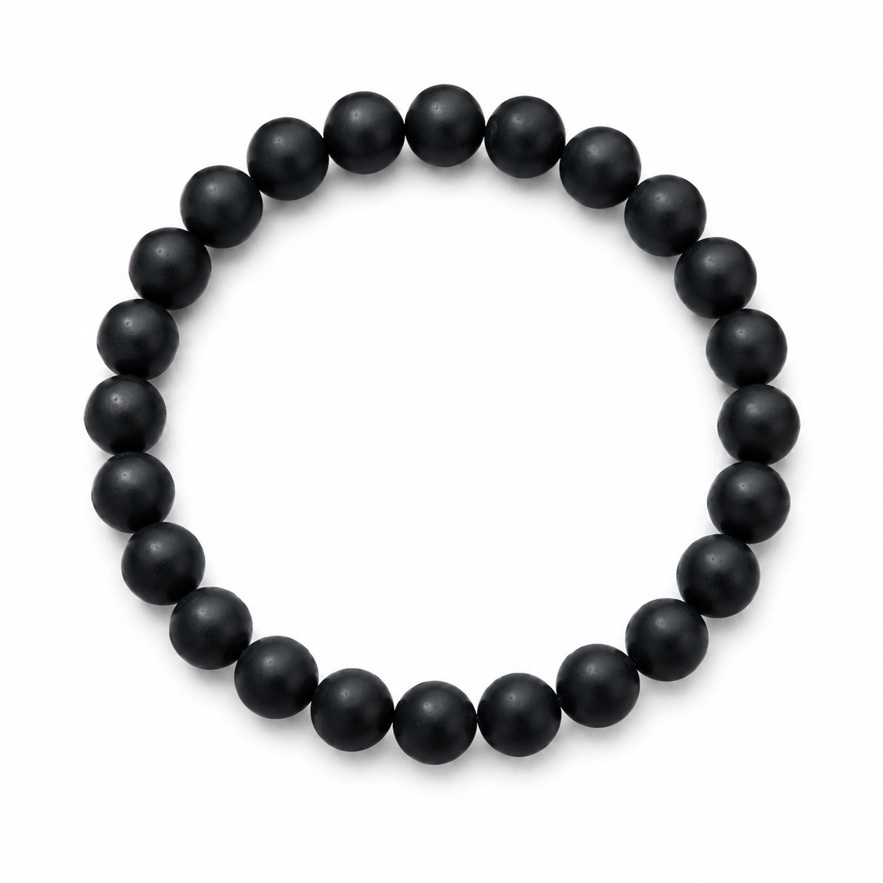 Matte Black Natural Crystals Bracelet For Men