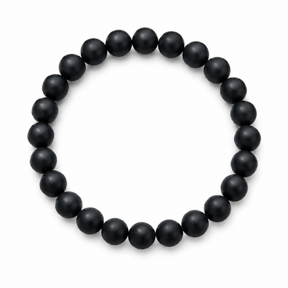 Matte Black Natural Crystals Bracelet For Men