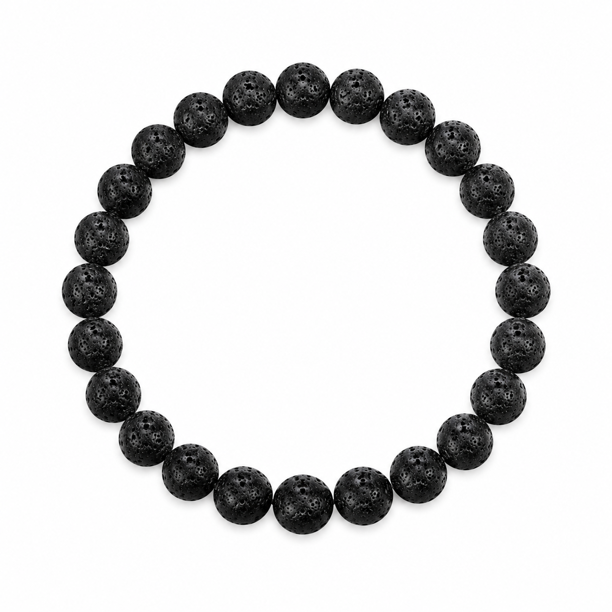 Black Lava Rock Stone Bracelet For Men