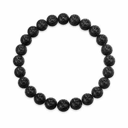 Black Lava Rock Stone Bracelet For Men