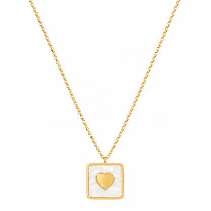 Square Heart Necklace Tarnish free