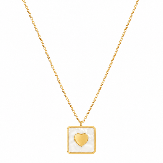 Square Heart Necklace Tarnish free