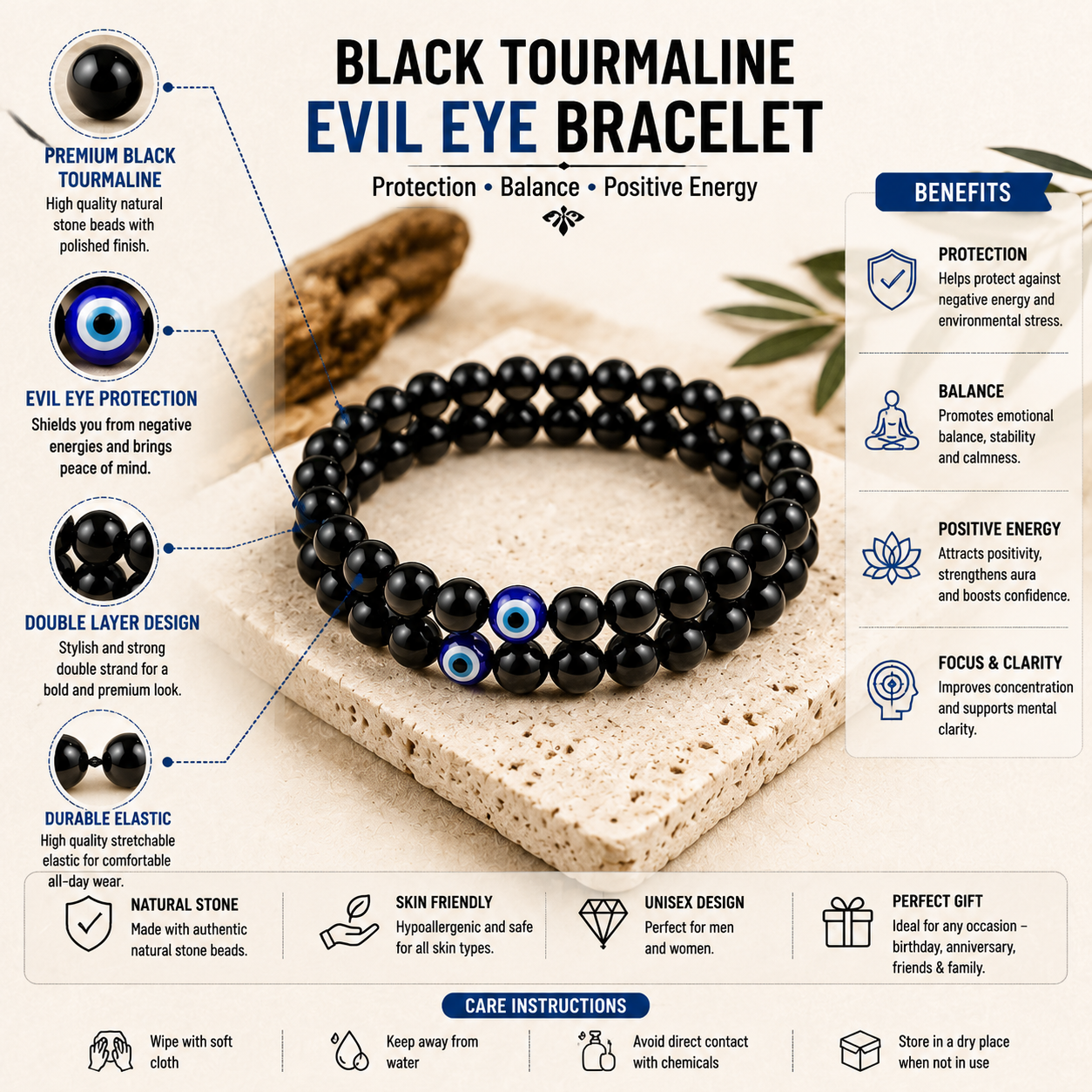 Dark Glamour Crystal Bracelet 2 Pieces Combo