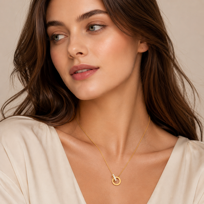 Eternity Roman Numerals Circle Necklace