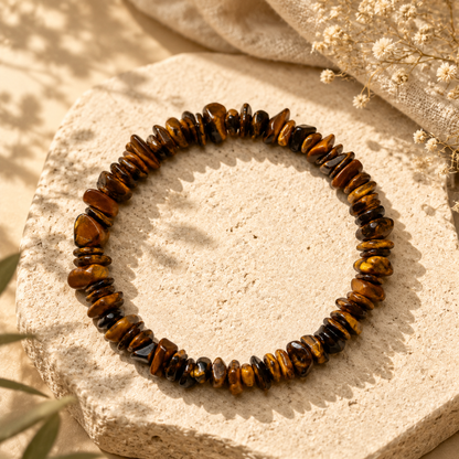 Tiger Eye Chips Crystals Bracelet For Men
