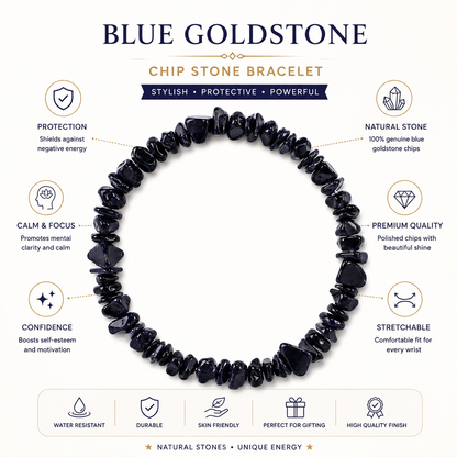 Natural Black Chips Crystals Bracelet for Men