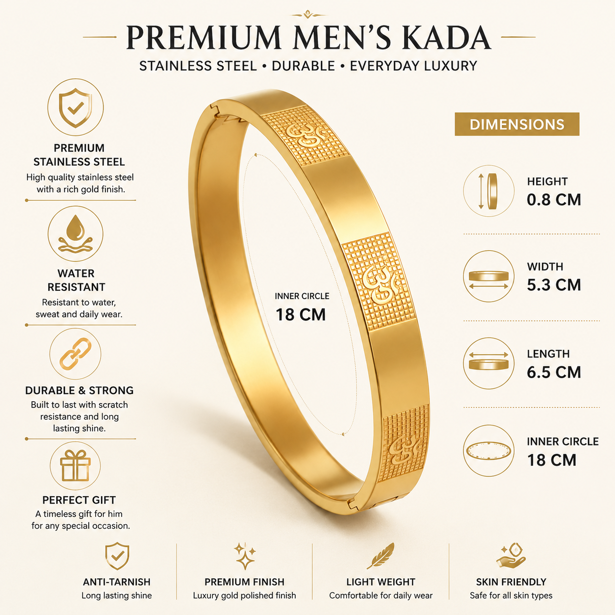 Om Carving Premium Bracelet For Men