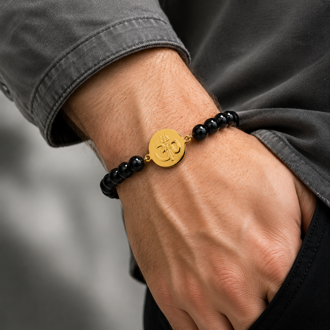 Trishul Om Crystal Bracelet For Men Online