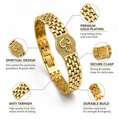 Premium Om Gold Bracelet For Men
