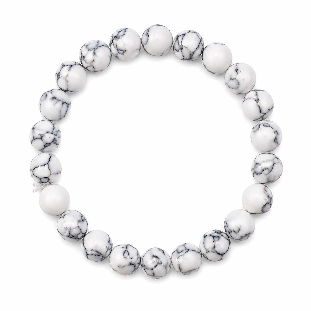 White Howlite Natural Crystals Bracelet For Men