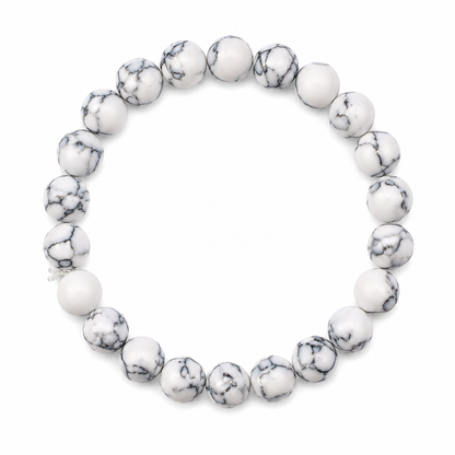 White Howlite Natural Crystals Bracelet For Men