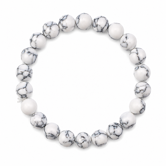 White Howlite Natural Crystals Bracelet For Men
