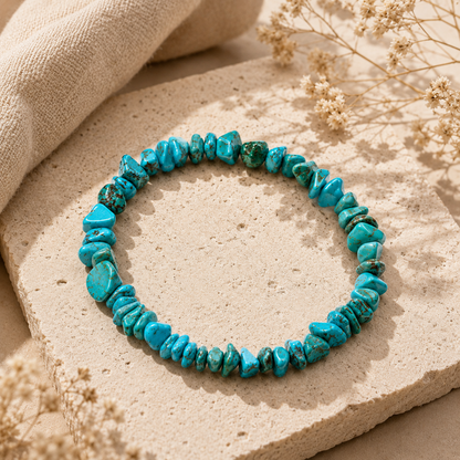 Blue & Green Howlite Chips Crystals Bracelet For Men