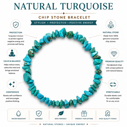 Blue & Green Howlite Chips Crystals Bracelet For Men