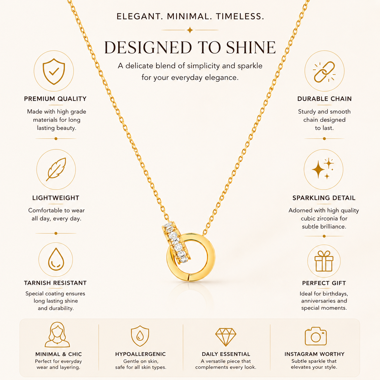 Eternity Roman Numerals Circle Necklace
