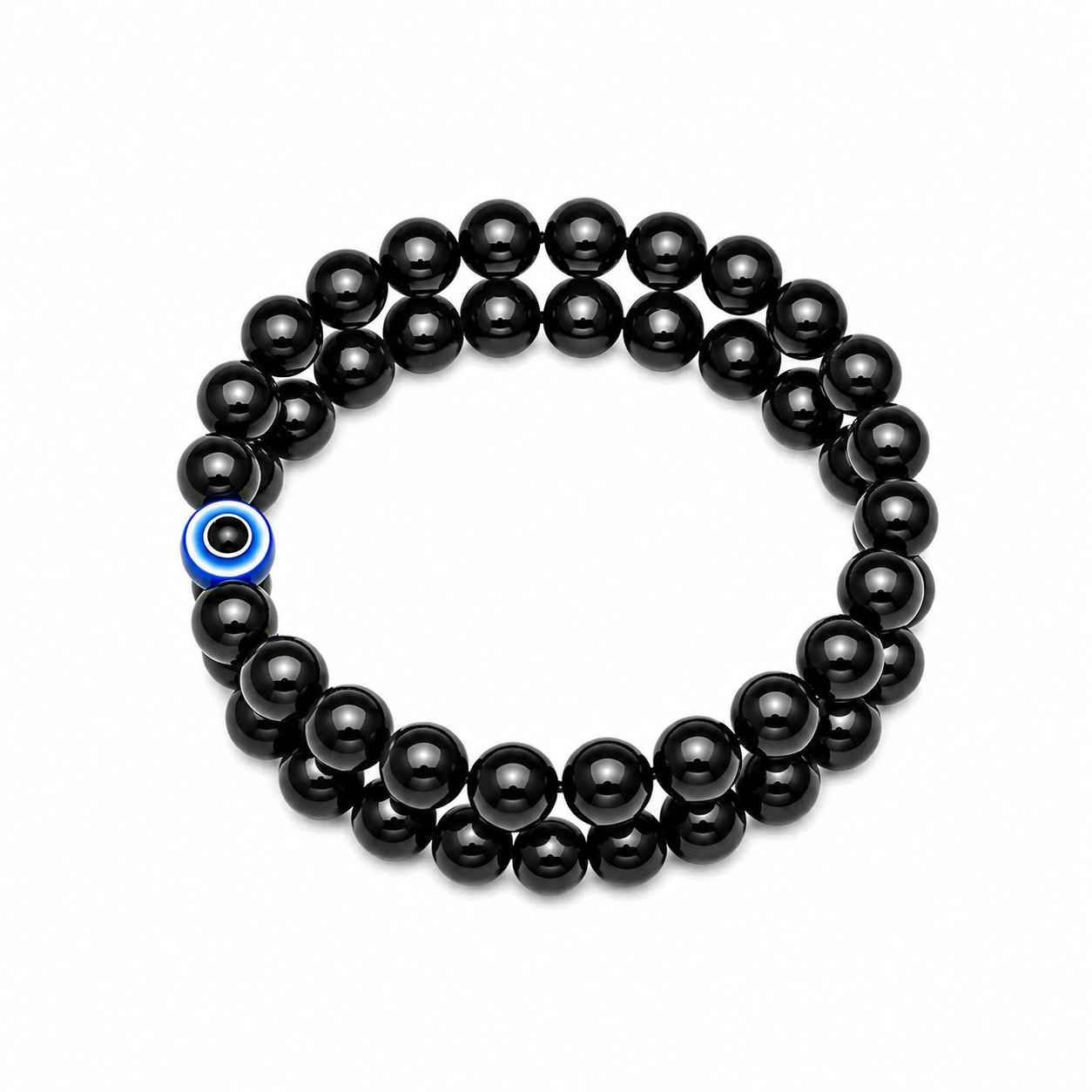 Protective Evil Eye Crystal Black Bracelet 2 Pieces Combo