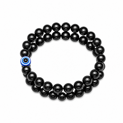 Protective Evil Eye Crystal Black Bracelet 2 Pieces Combo
