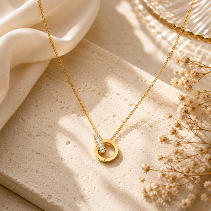Eternity Roman Numerals Circle Necklace