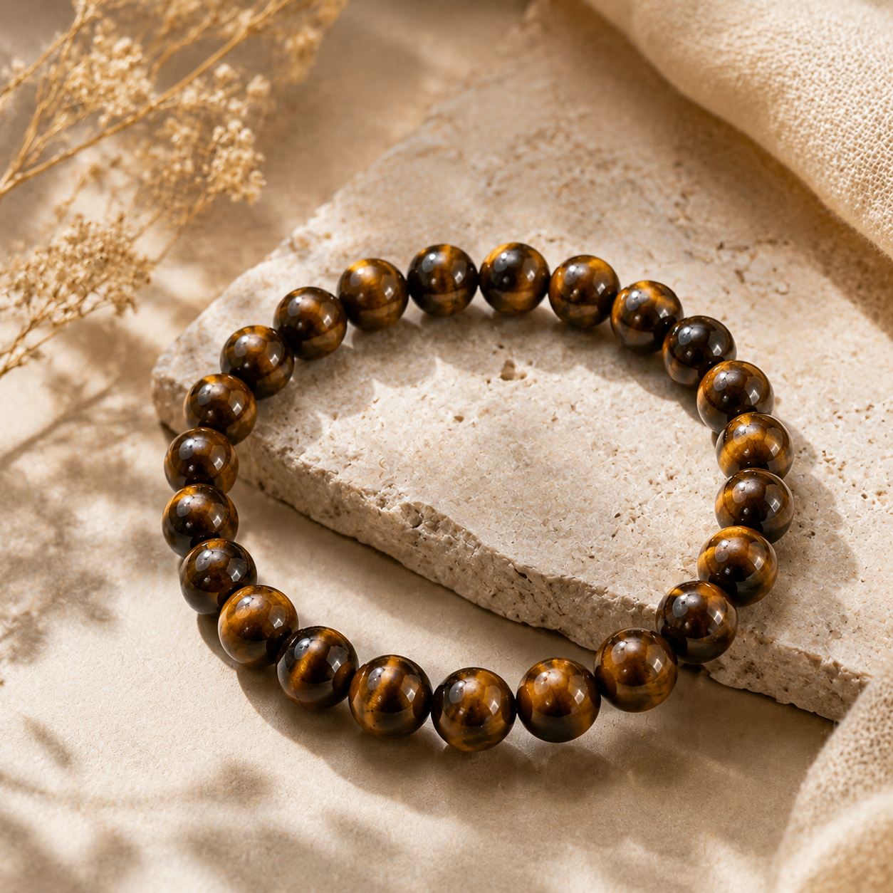 Natural Pearl Tiger Eye Bracelet For Men