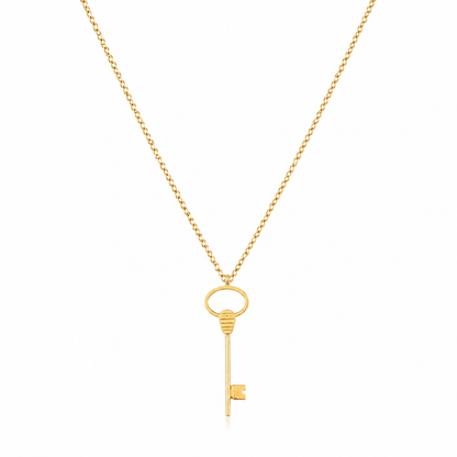 Gold Key Charm Necklace