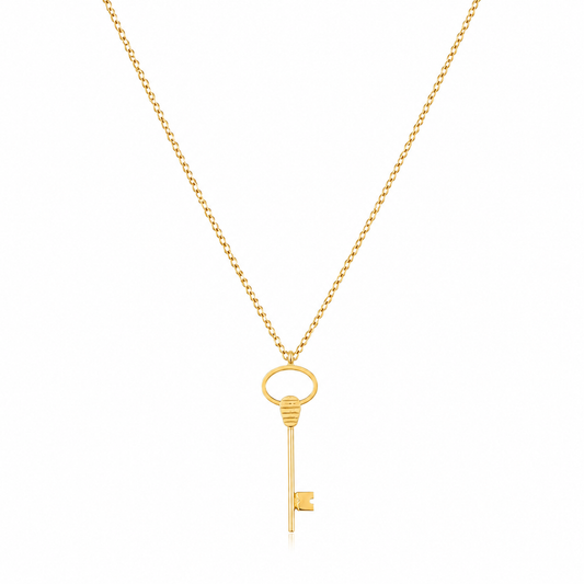 Gold Key Charm Necklace