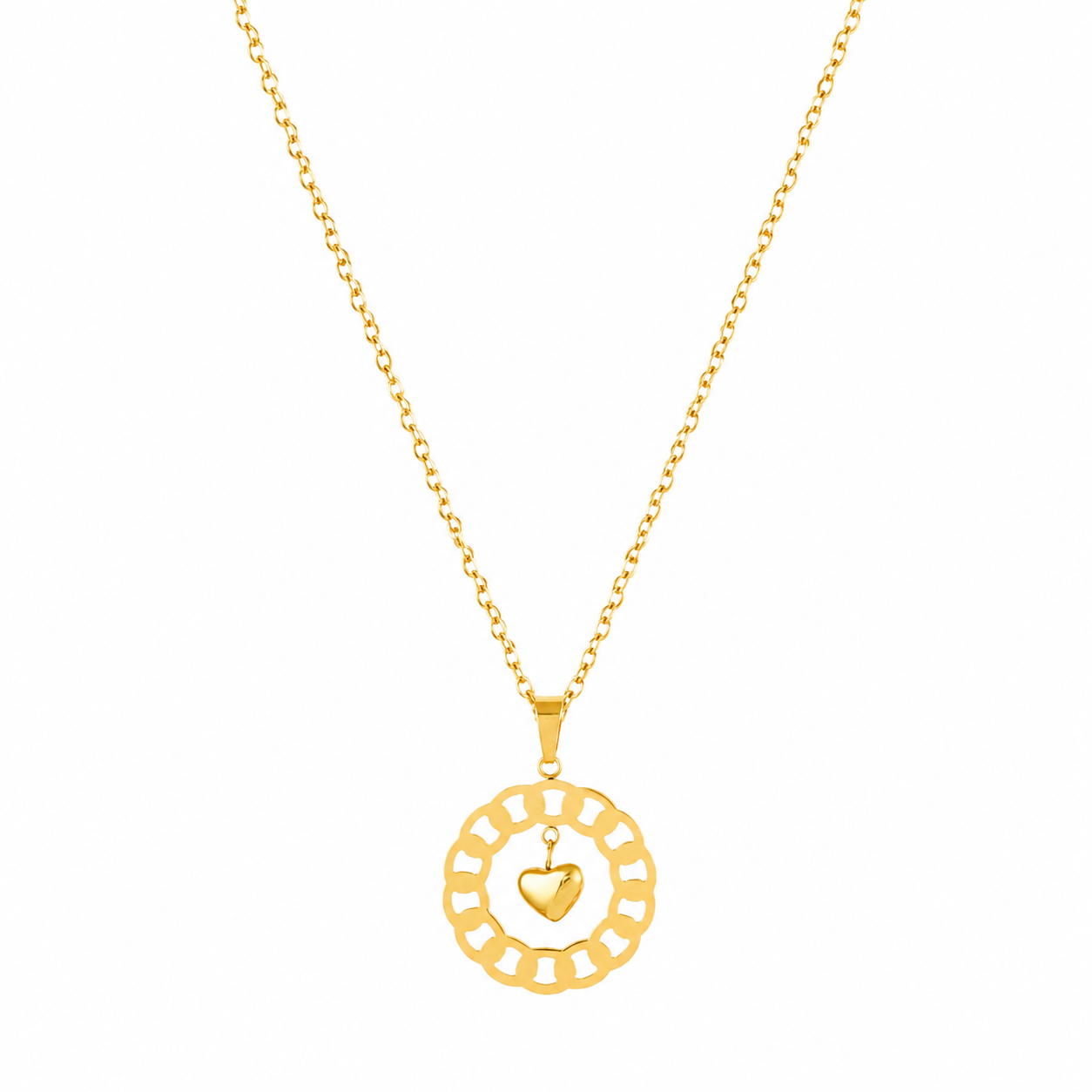 Golden Heart Pendant Necklace
