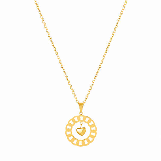 Golden Heart Pendant Necklace