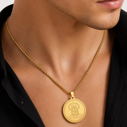 Hanuman Gold Plated Pendant Chain For Men (24 Inch)