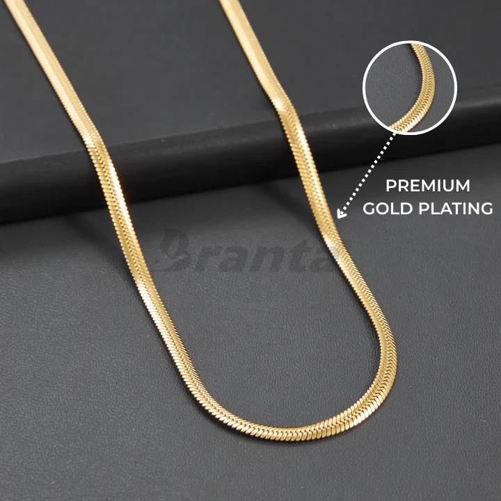 Gold Plated Snake Chain For Men (21.5 Inch)