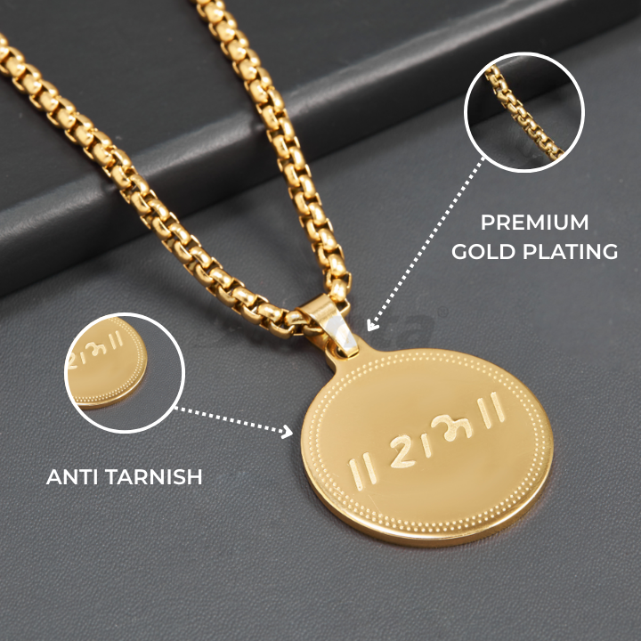 Ram Pendant Gold Stainless Steel Necklace Chain For Men (24 Inch)
