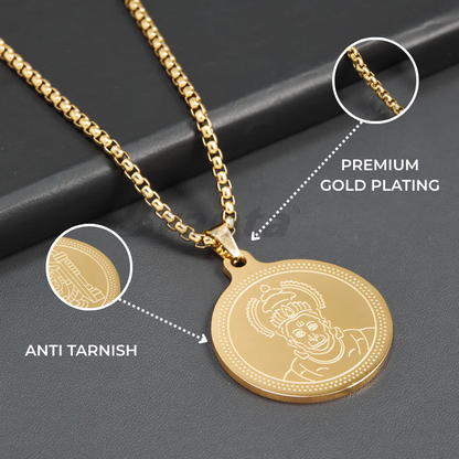 Hanuman Gold Plated Pendant Chain For Men (24 Inch)