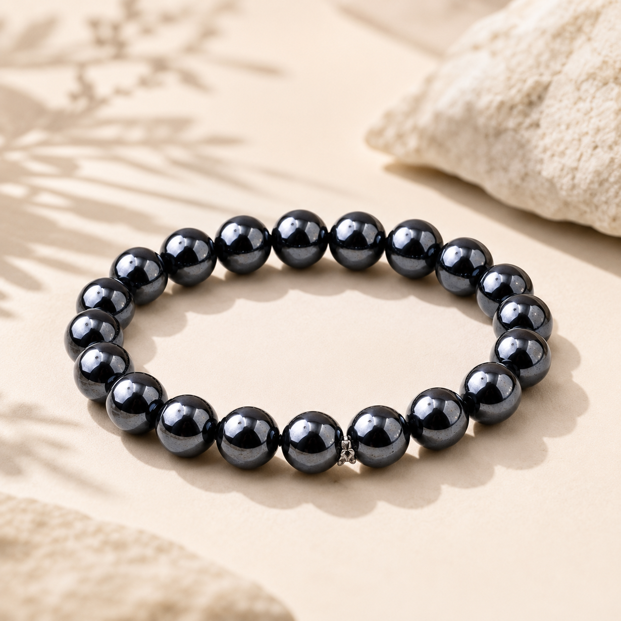 RIEKI Gun Metal Crystals Bracelet For Men