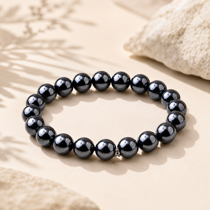 RIEKI Gun Metal Crystals Bracelet For Men