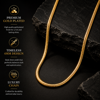 Gold Plated Snake Chain For Men (21.5 Inch)