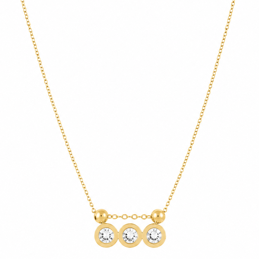 Triple Stone Layering Necklace