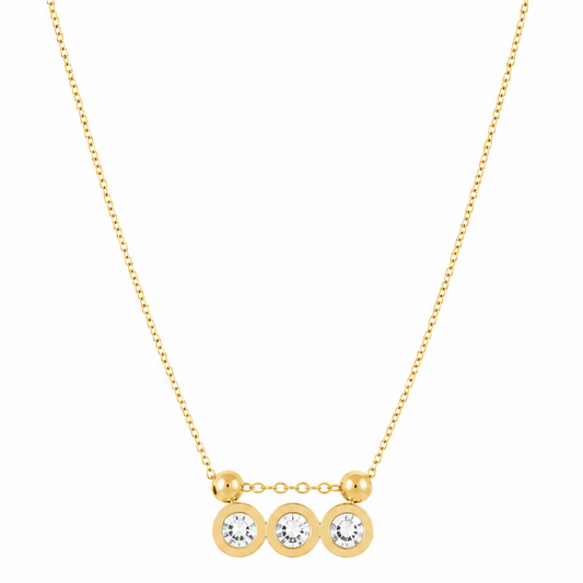 Triple Stone Layering Necklace