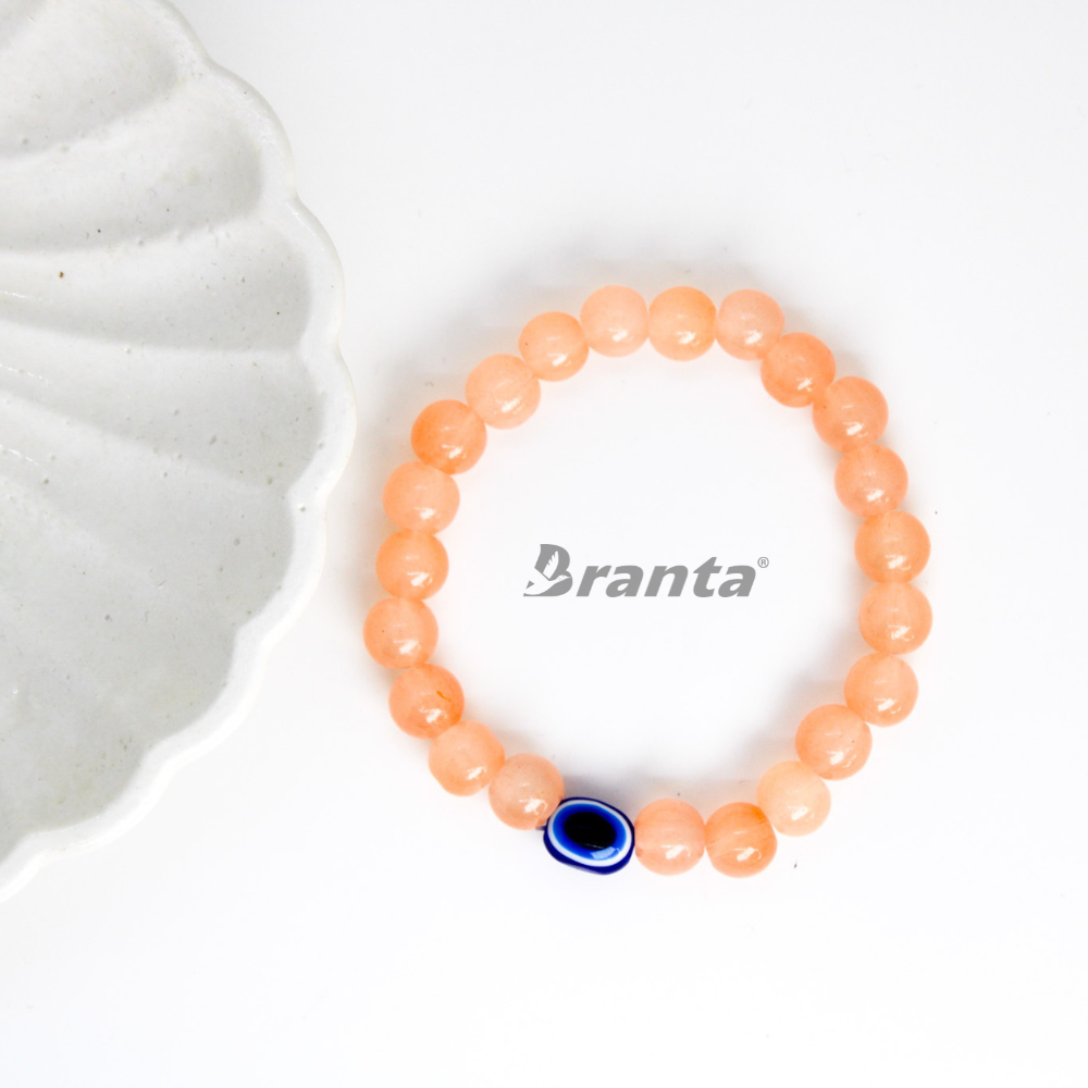 Evil Eye Peach Tranquility Bracelet For Women