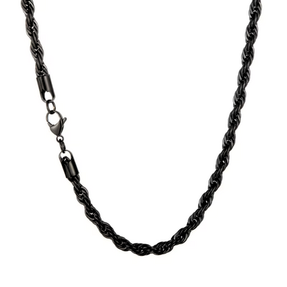 Black Rope Chain Necklace For Men (22 Inch)