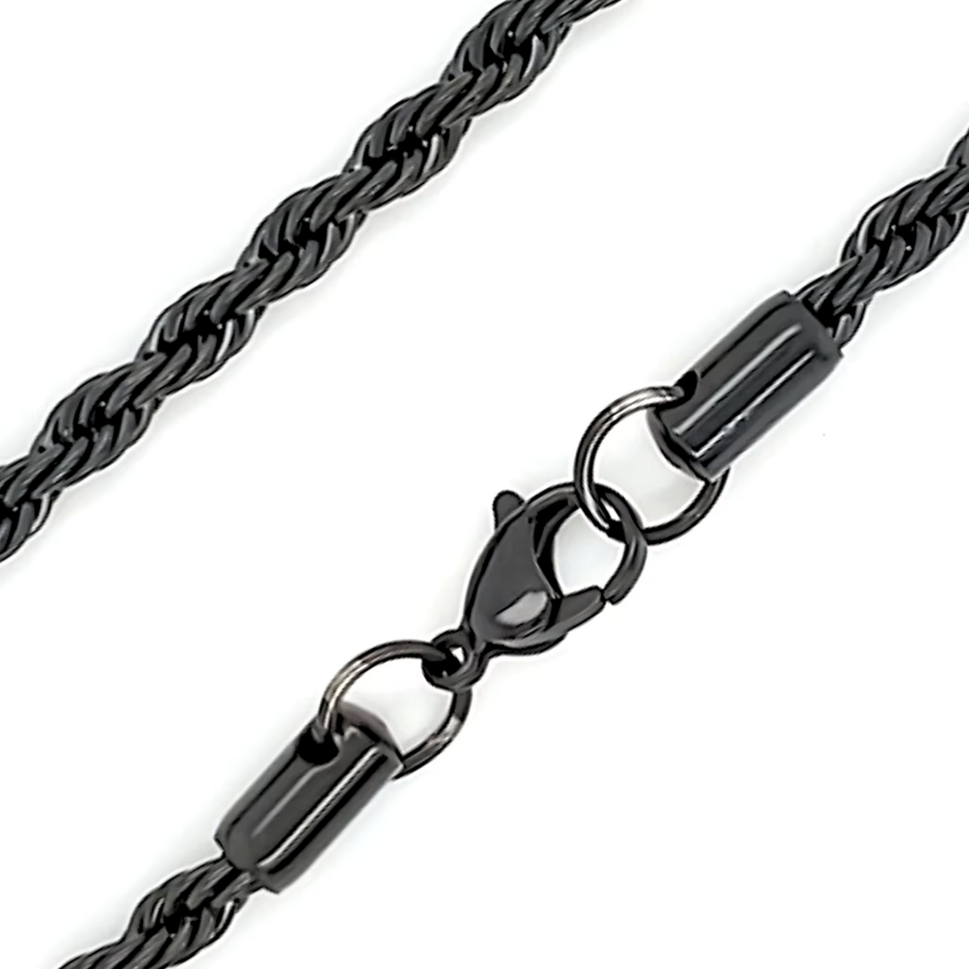 Black Rope Chain Necklace For Men (22 Inch)