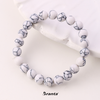 White Howlite Natural Crystals Bracelet For Men