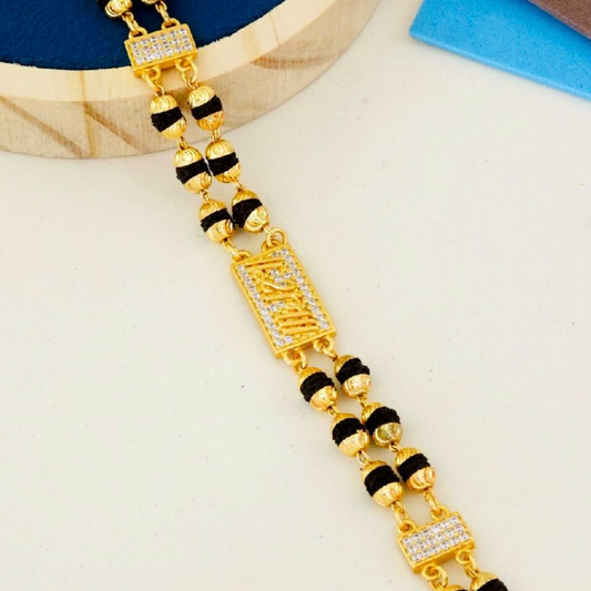 2 Line Ram Rudraksha Diamonds Bracelet For Men