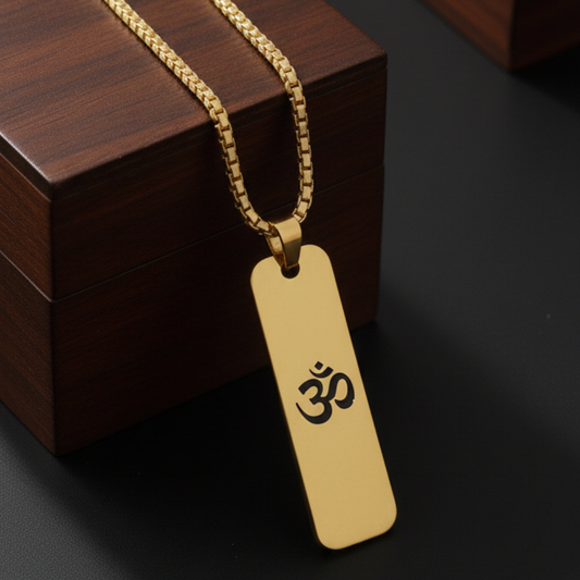 Om Shiny Finish Necklace For Men (24 Inch)