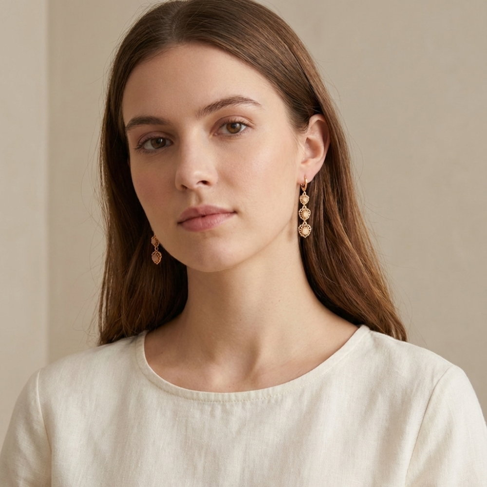 Loving Hearts Light Pink Diamond Earrings For Women