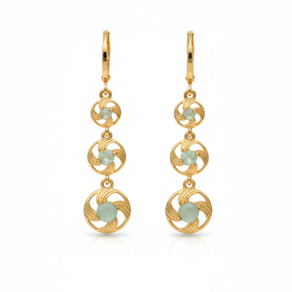Light Green Diamond Drop Earrings For Women