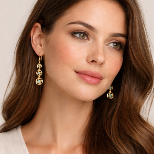 Light Green Diamond Drop Earrings For Women
