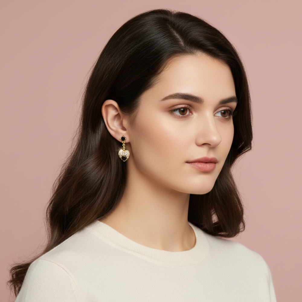 Heart Shape Stylish Diamond Earrings For Women